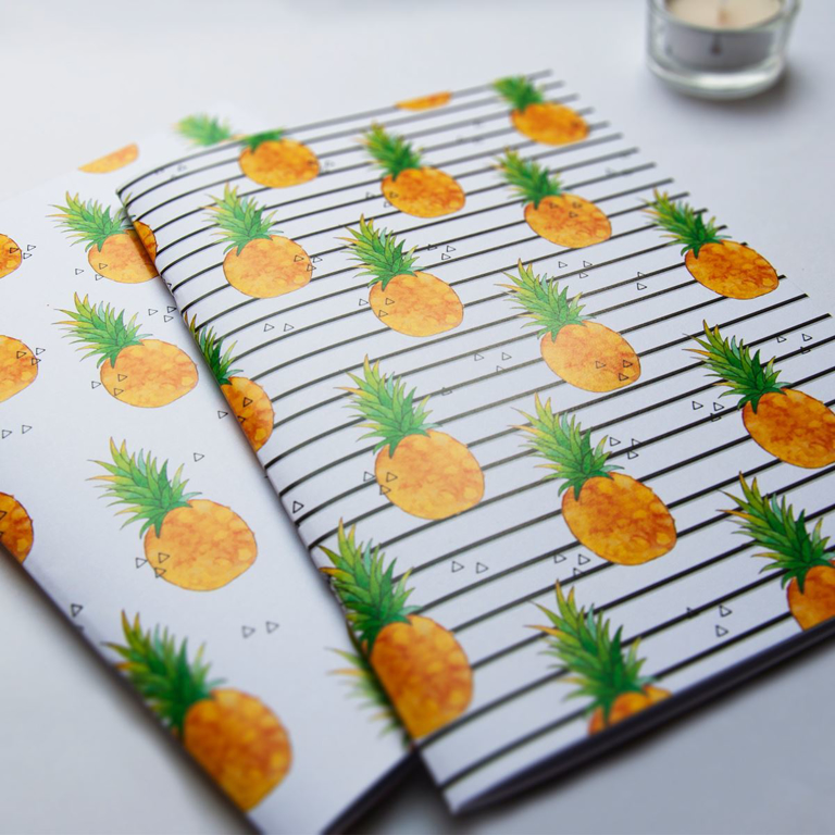 Pineapple Notebook and Stripey Pineapple Notebook | Available at Dessi-Designs.com