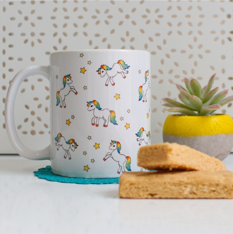 Pretty Unicorn Microwavable Coffee Mug | Available at Dessi-Designs.com