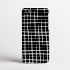 White in Black Cross Stripes Clear Bumper Phone Case Front | Available at Dessi-Designs.com