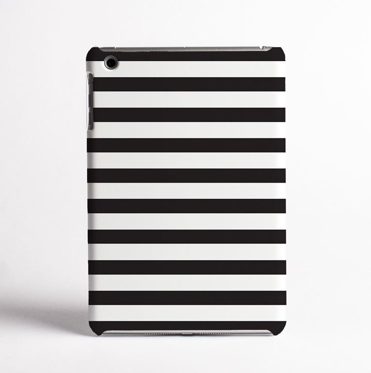 Black and White Stripes Tablet Case- front