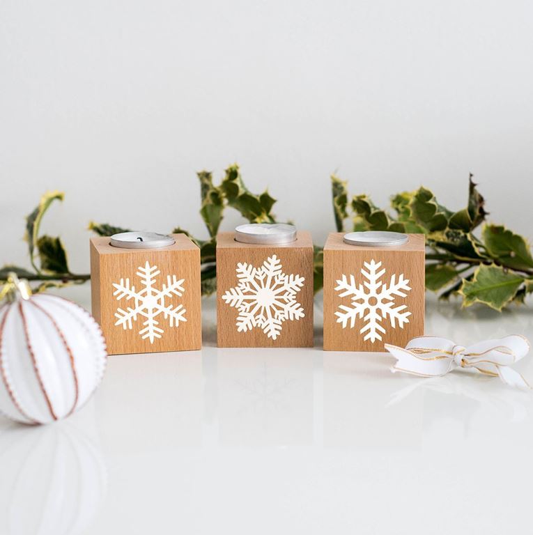 tea light holders wood
