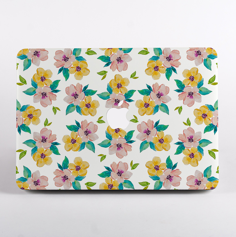 Watercolour Blossoms MacBook Case Front | Available at Dessi-Designs.com