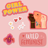 Feminist stickers -Pack of five | available at www.dessi-designs.com
