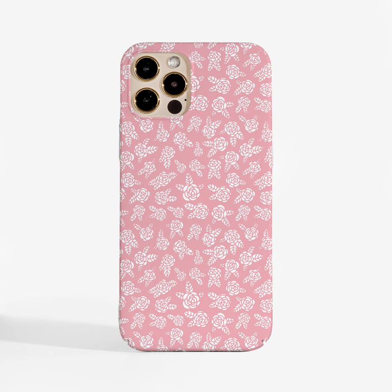Pink Rosy Rose Slimline Phone Case Front | Available at Dessi-Designs.com