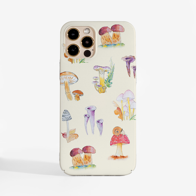 Mushrooms Slimline Phone Case Front | Available at Dessi-Designs.com