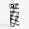 Black Cross Stripes Clear Slimline Phone Case Side | Available at Dessi-Designs.com