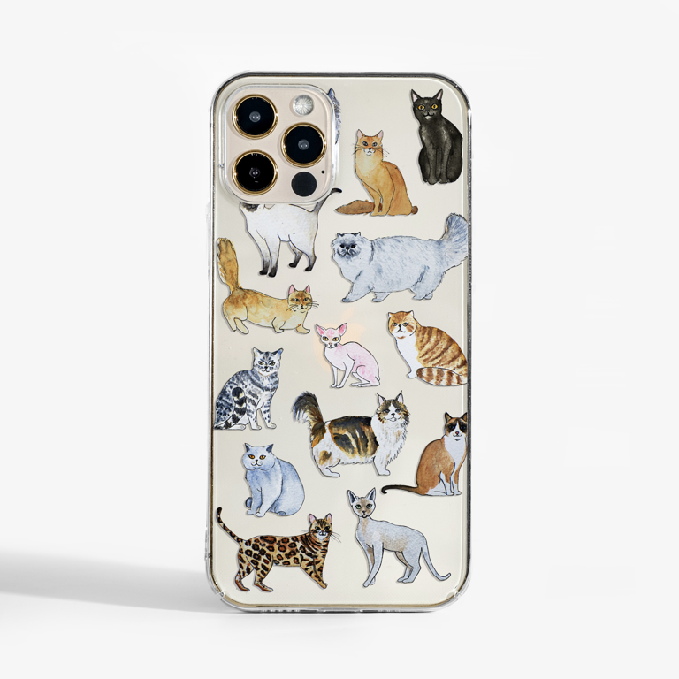 Cats White Phone Case Front | Available at Dessi-Designs.com