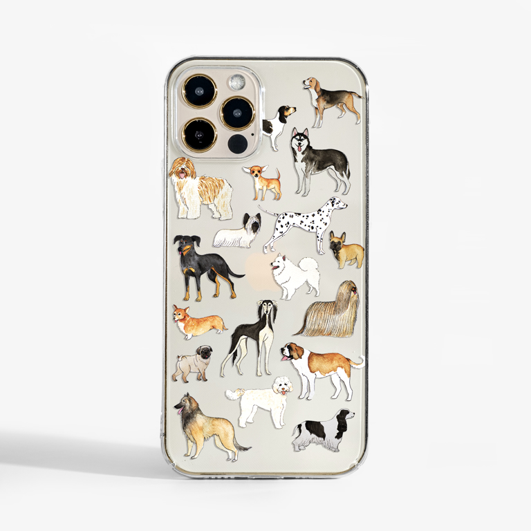 Dogs Clear iPhone Case | Available at Dessi-Designs.com