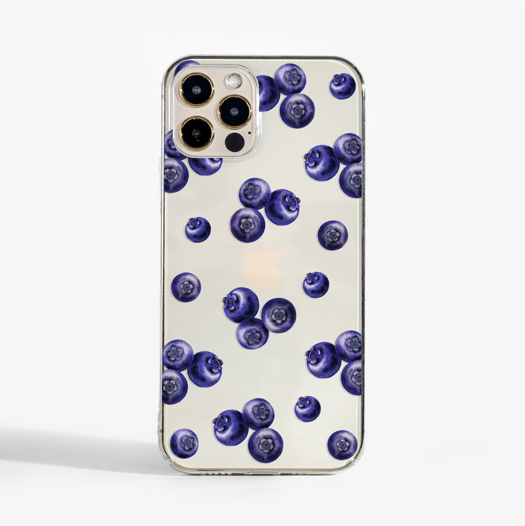Blueberries Transparent Phone Case | Available at www.dessi-designs.com