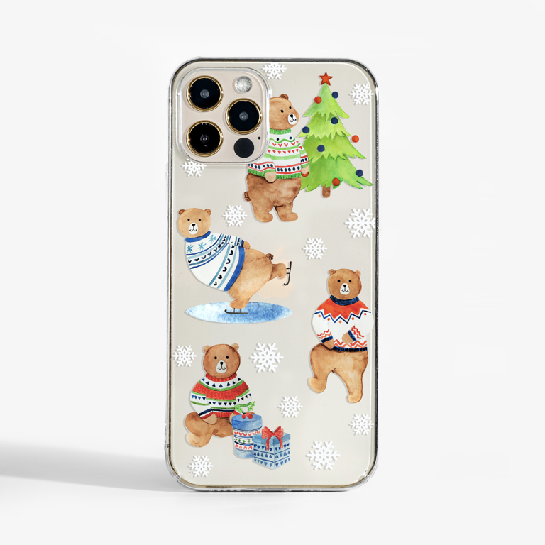 Winter Bears Clear Phone Case 