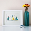 Picture of Summer Boats Watercolour Wall Print