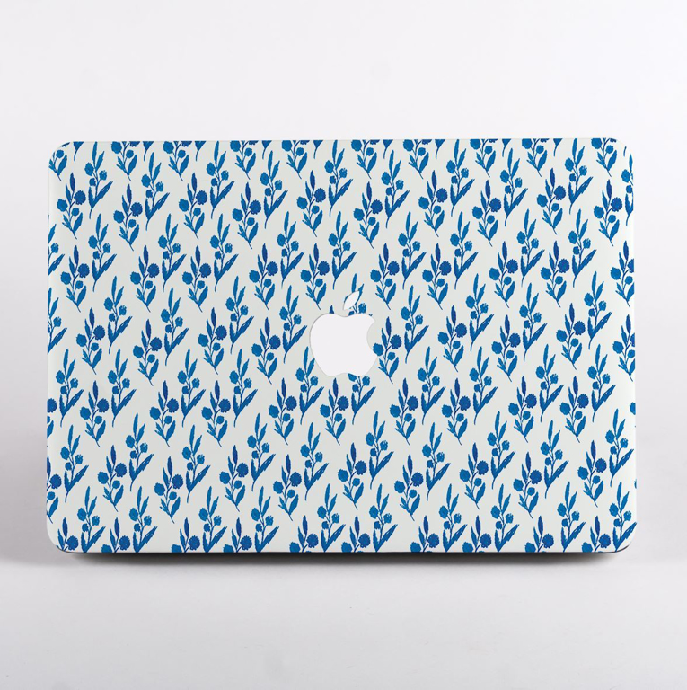 Blue China Porcelain Pattern MacBook Case Front  | Available at Dessi-Designs.com