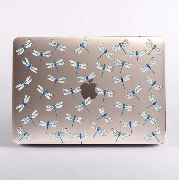 Clear Dragonfly Pattern MacBook case front  | Available at Dessi-Designs.com