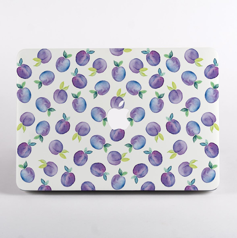 Purple Plum Pattern MacBook Case Front  | Available at Dessi-Designs.com