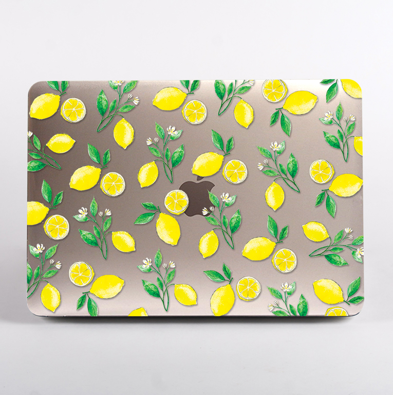 Clear Lemons MacBook Case Front. Available at www.Dessi-Designs.com