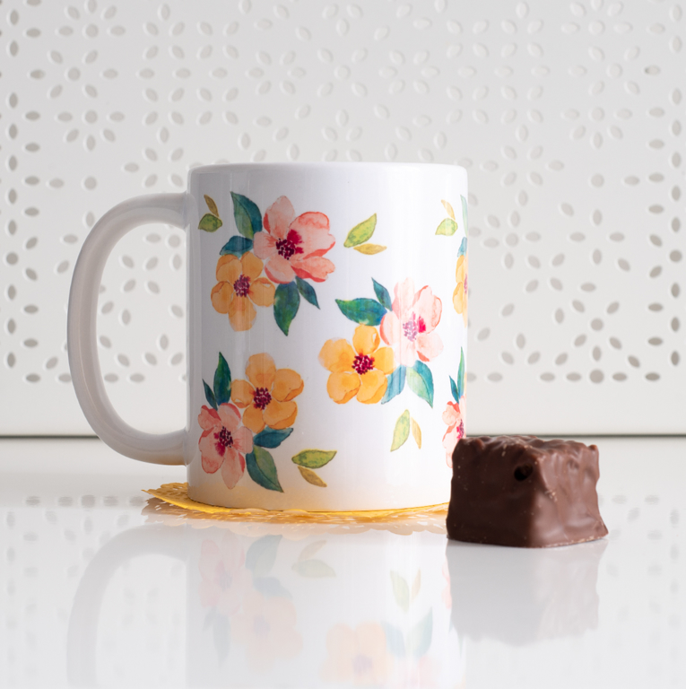 Watercolour Blossoms Coffee Mug - www.Dessi-Designs.com