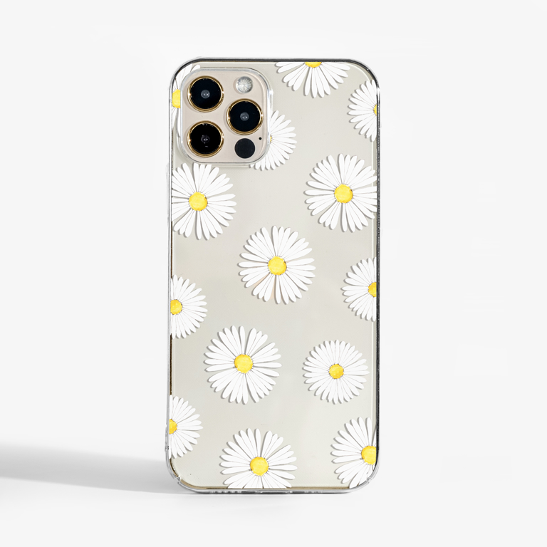 Daisy Flowers Transparent Phone Case | Available at www.dessi-designs.com