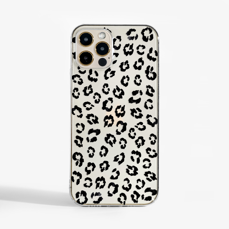 Leopard Print Rosettes Clear Snap On Phone Case - Available at Dessi-Designs.com