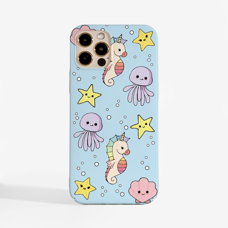 Cute Sea Creatures Phone Case | Available at www.dessi-designs.com