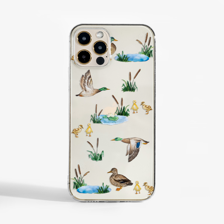 Clear Ducks Slimline Phone Case Front | Available at Dessi-Designs.com