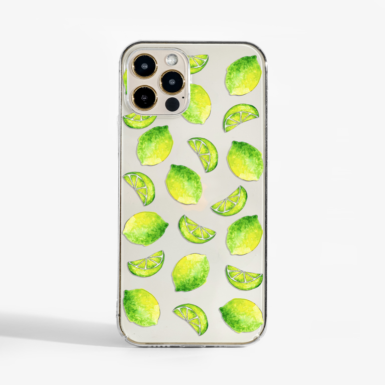 	Lime Clear Phone Case Front | Available at Dessi-Designs.com