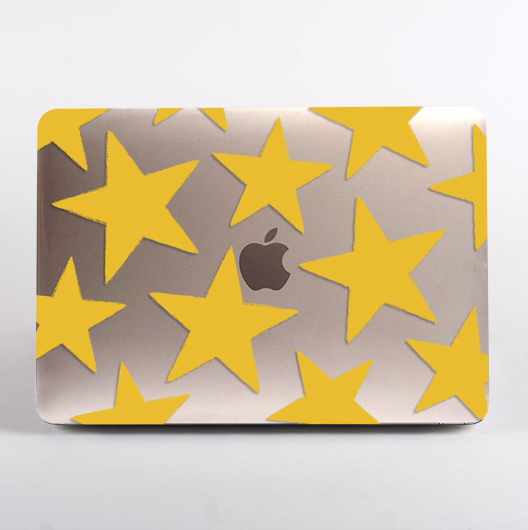Gold Stars Clear  MacBook Case. Available at www.dessi-designs.com