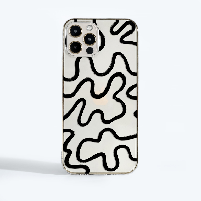 Abstract lines Clear Phone Case. Available at www.dessi-designs.com