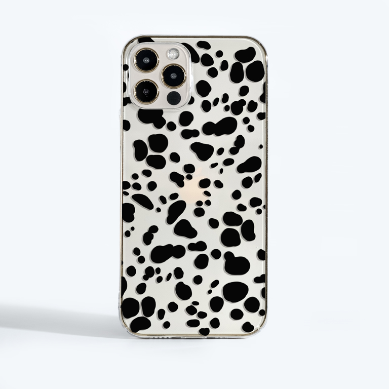Dalmatian Spots Clear Phone Case. Available at www.dessi-designs.com