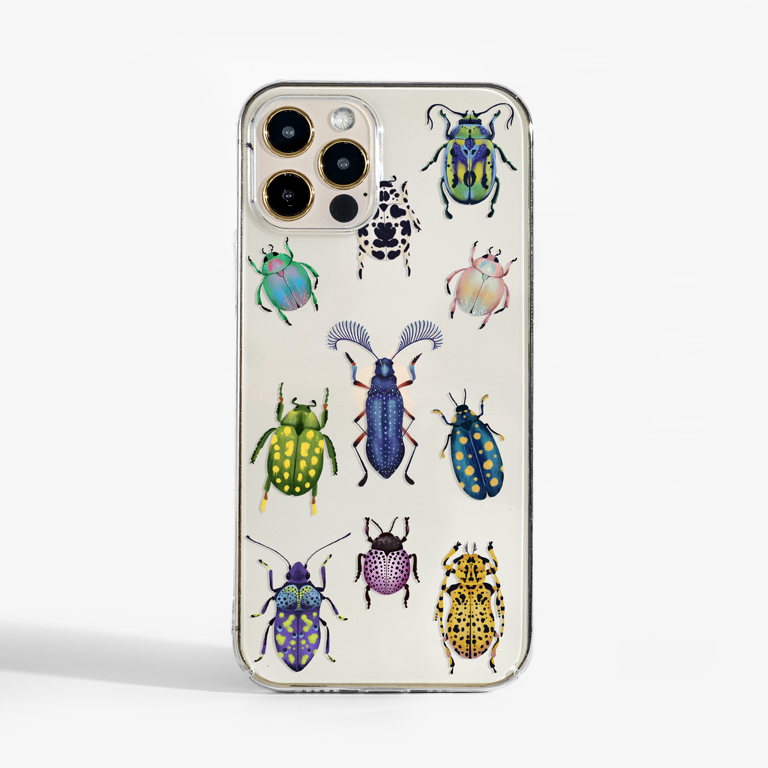 Beetles Clear Phone case. Available at www.dessi-designs.com