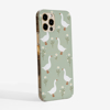 Goose Phone Case with Green Background Side View