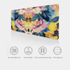 Colourful floral desk mat featuring a non-slip rubber base, stitched edges for durability, and a smooth surface for effortless mouse movement.