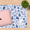 Minimalistic Blue and White Seashells Desk  Mat designed for comfort and style